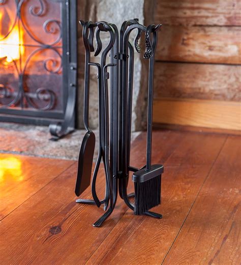 fire poker and tong stand set